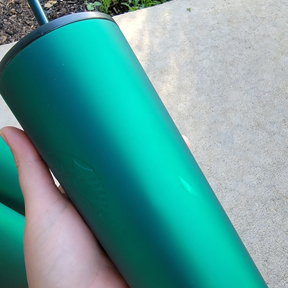 Starbucks Soft Touch Green Stainless Steel Venti Tumblers SET OF THREE NEW - Picture 9 of 12